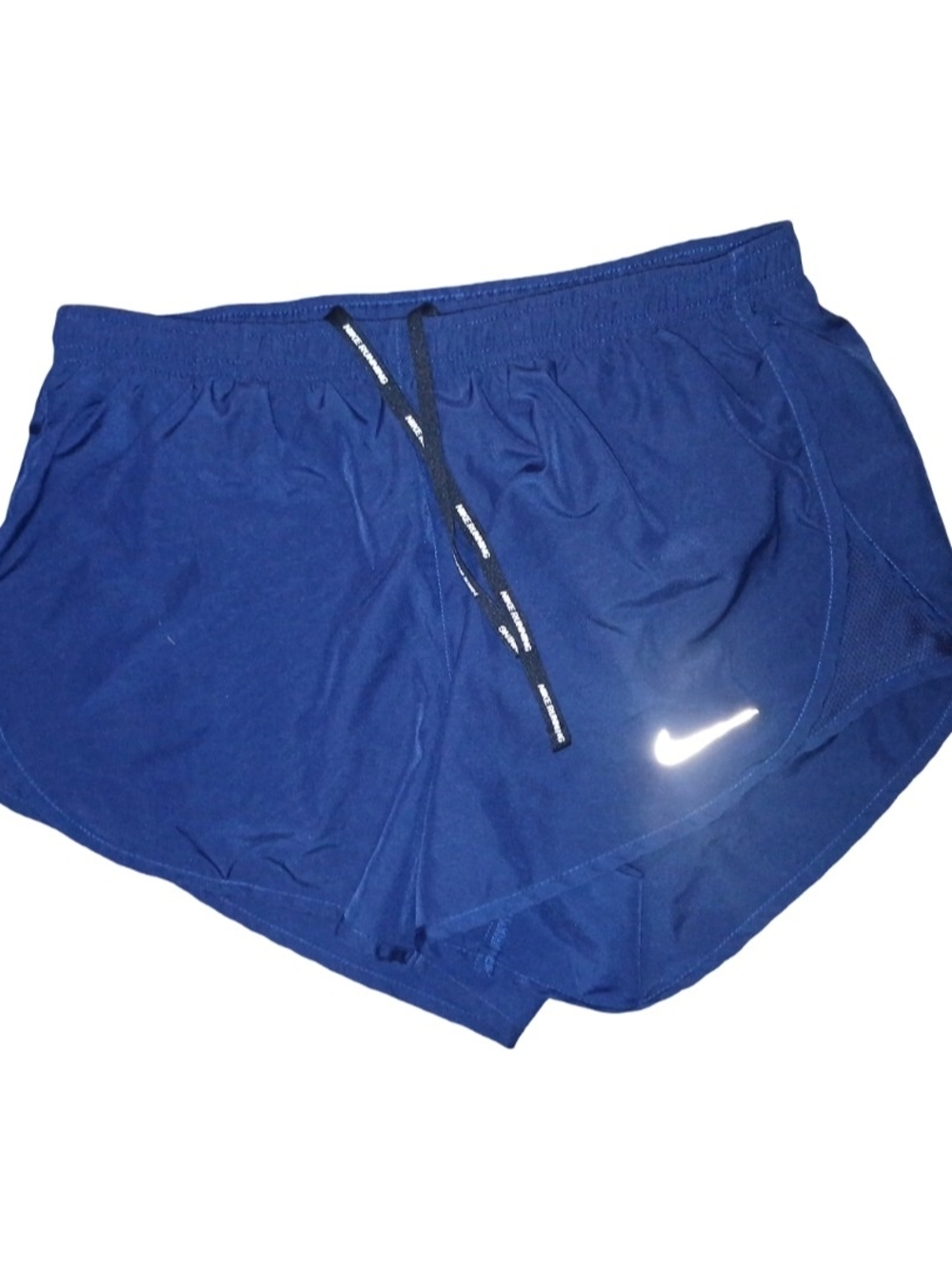 Nike Women's Navy Blue Athletic Shorts with Reflective Swoosh